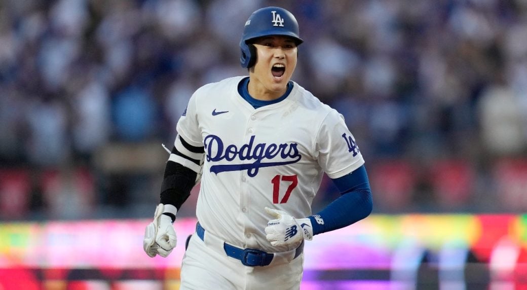 Dodgers' Shohei Ohtani belts homer in playoff debut