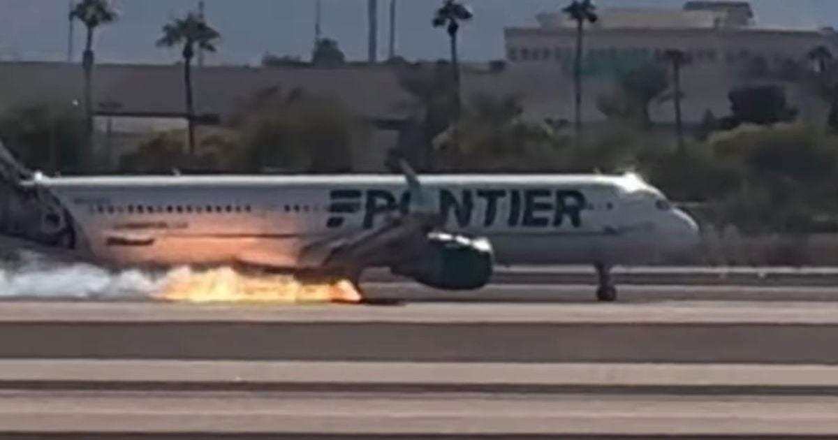 Horror as Frontier Airlines flight 'bursts into flames on landing' at Las Vegas Airport