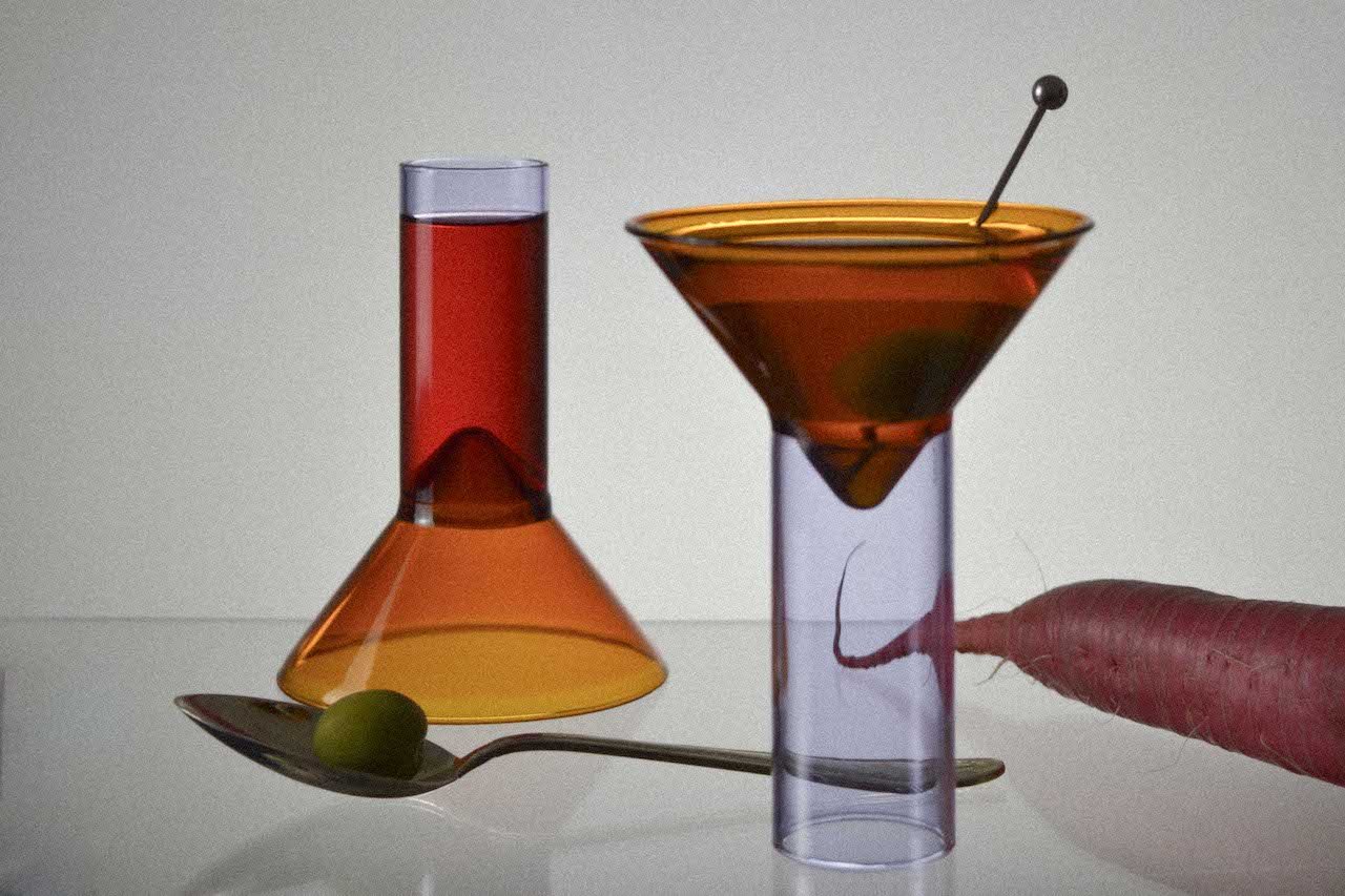 Brutalist-Inspired Glasses by TRAGA Pull Double Duty at the Bar