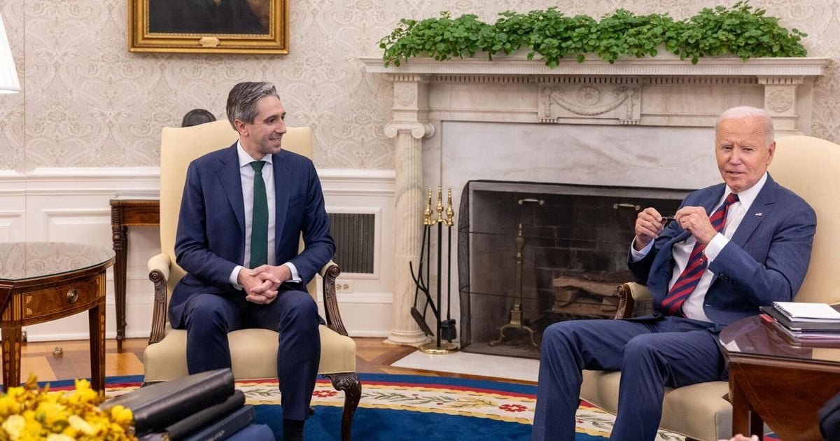 Simon Harris meets Joe Biden at White House with focus on Middle East war and Irish-US relations