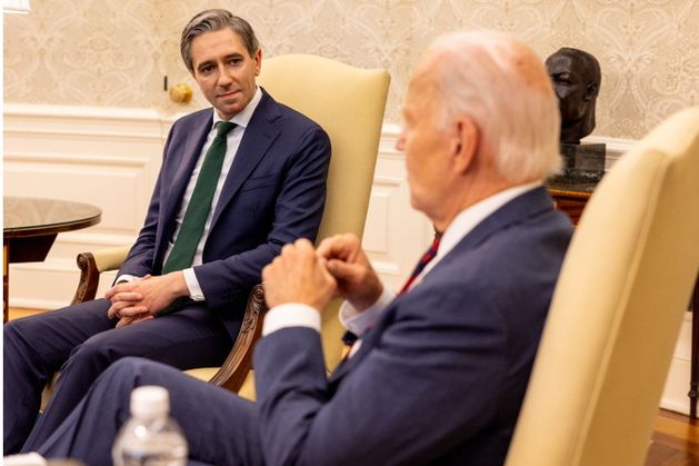 Simon Harris discusses failure of aid reaching Gaza and arms supply to Israel in Oval Office meeting with Joe Biden