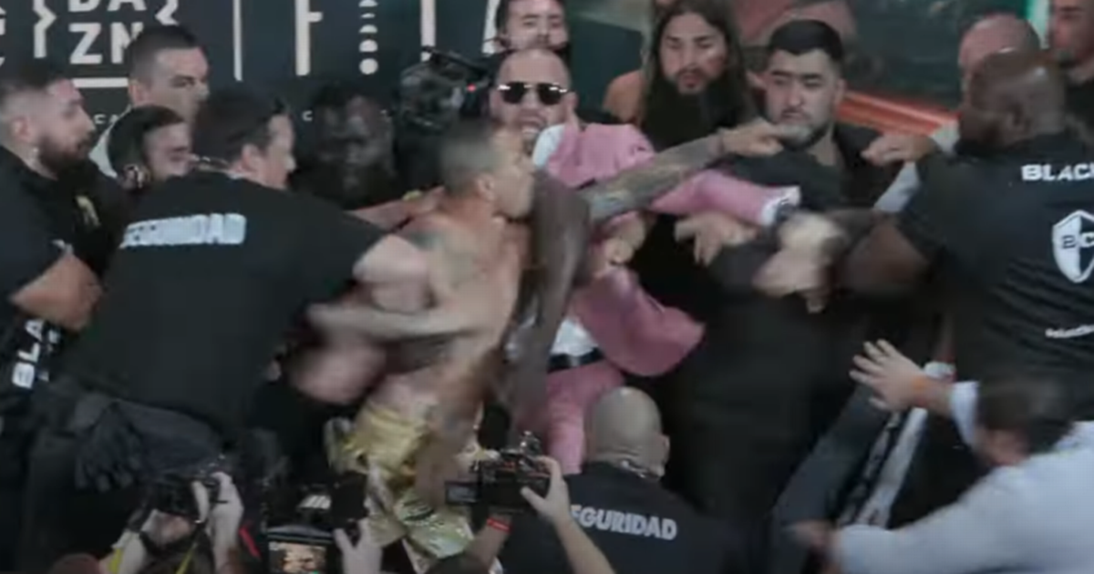 Conor McGregor forced to break up wild brawl at BKFC weigh-in