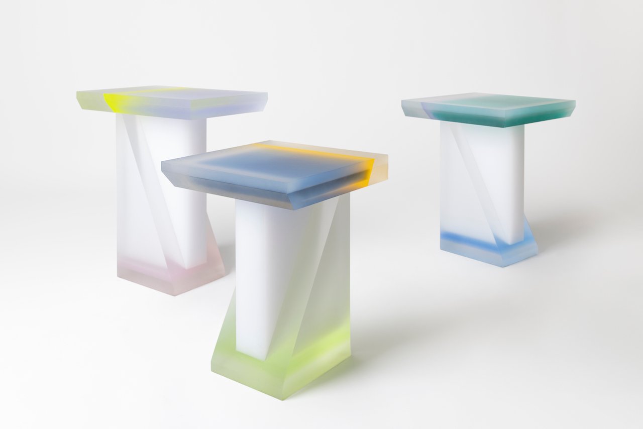 Draga & Aurel Freeze Light Refractions in Frosted Coffee Tables