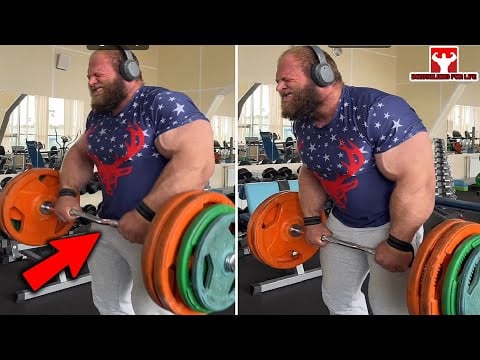 RUSSIAN HULK Doing Reverse Barbell Curl with 140KG - STRONGEST MAN ALIVE