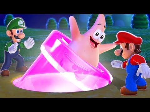 Super Mario 3D World + Patrick Star - Full Game Walkthrough (HD)