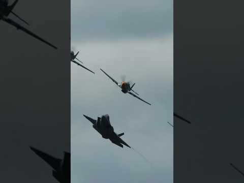 EPIC! P-51 Mustang Trio &amp; F-35 Lightning II Formation!