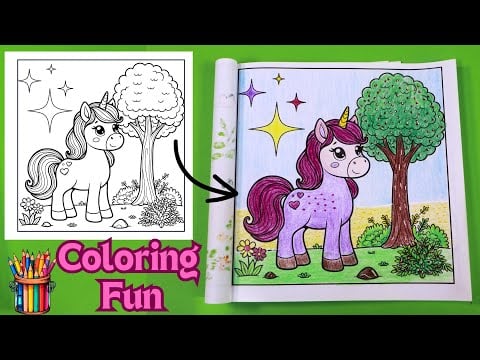 Beautiful Unicorn | Cute Coloring Page | Coloring Fun For Kids #coloringforkids #coloringfun