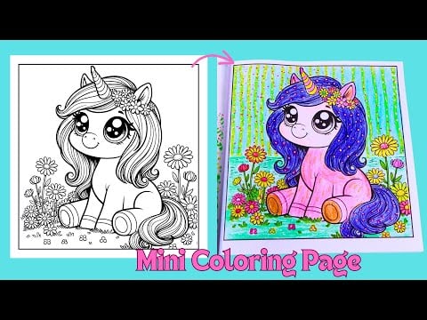 Unicorn &amp; Flowers| Cute Coloring Page | Coloring Fun For Kids #coloringforkids #coloringfun