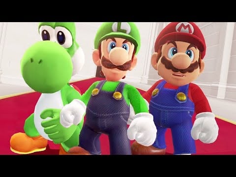 Mario, Luigi and Yoshi in Super Mario Odyssey - Final Boss &amp; Ending (HD)