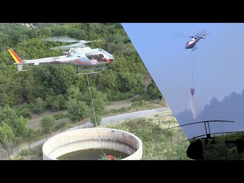 AS350B3 firefighting at Monte Cairo, Italy