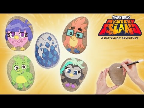 Pebble Painting All Characters | Angry Birds Mystery Island