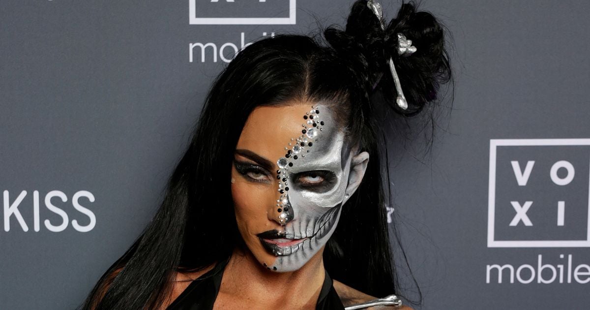 Katie Price flaunts new curves as she attends Halloween party with daughter Princess