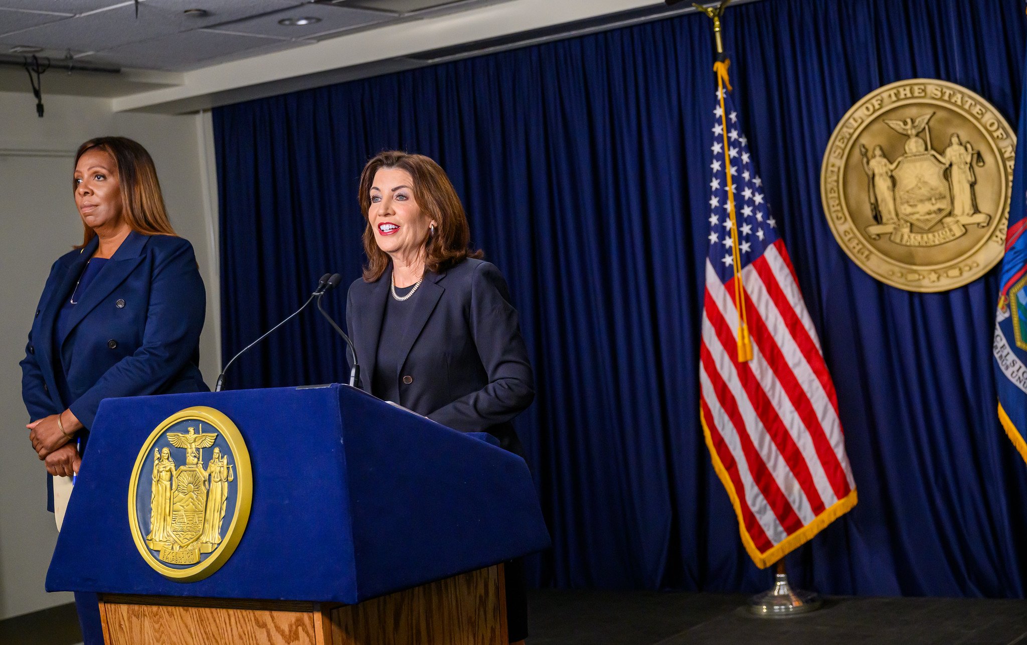 Gov. Kathy Hochul and AG Letitia James address Trump victory