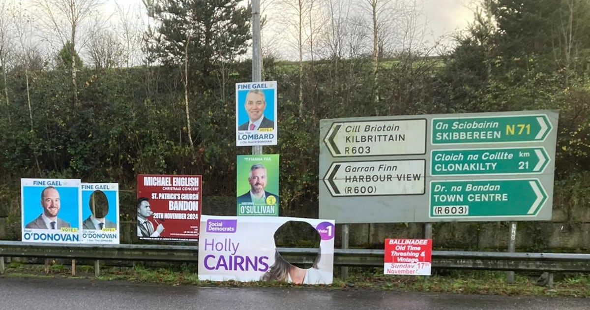 General election posters for Cork candidates vandalised by having faces cut out