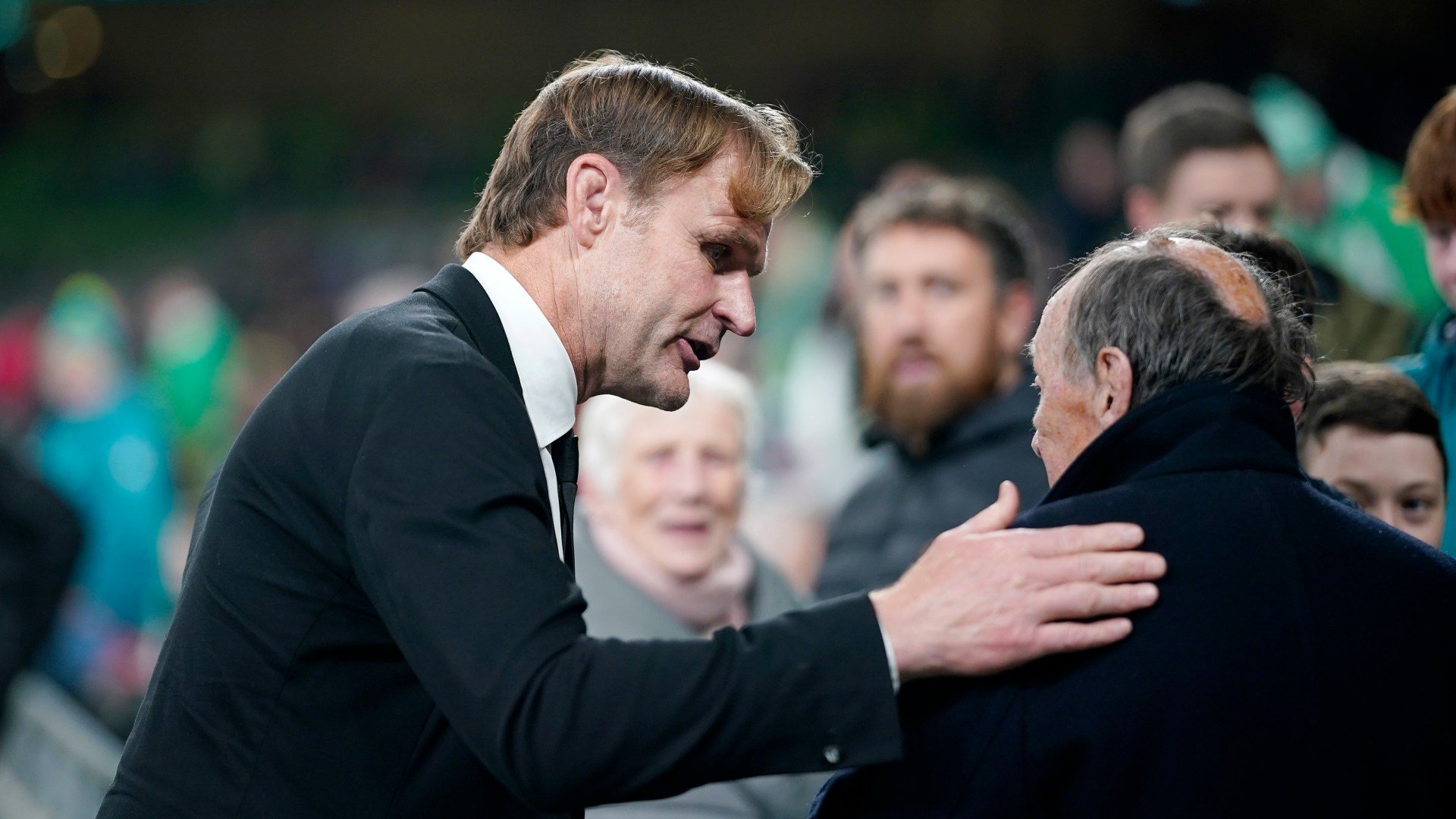 New Zealand head coach Scott Robertson makes incredible gesture to Ards Rugby members after his side's win over Ireland