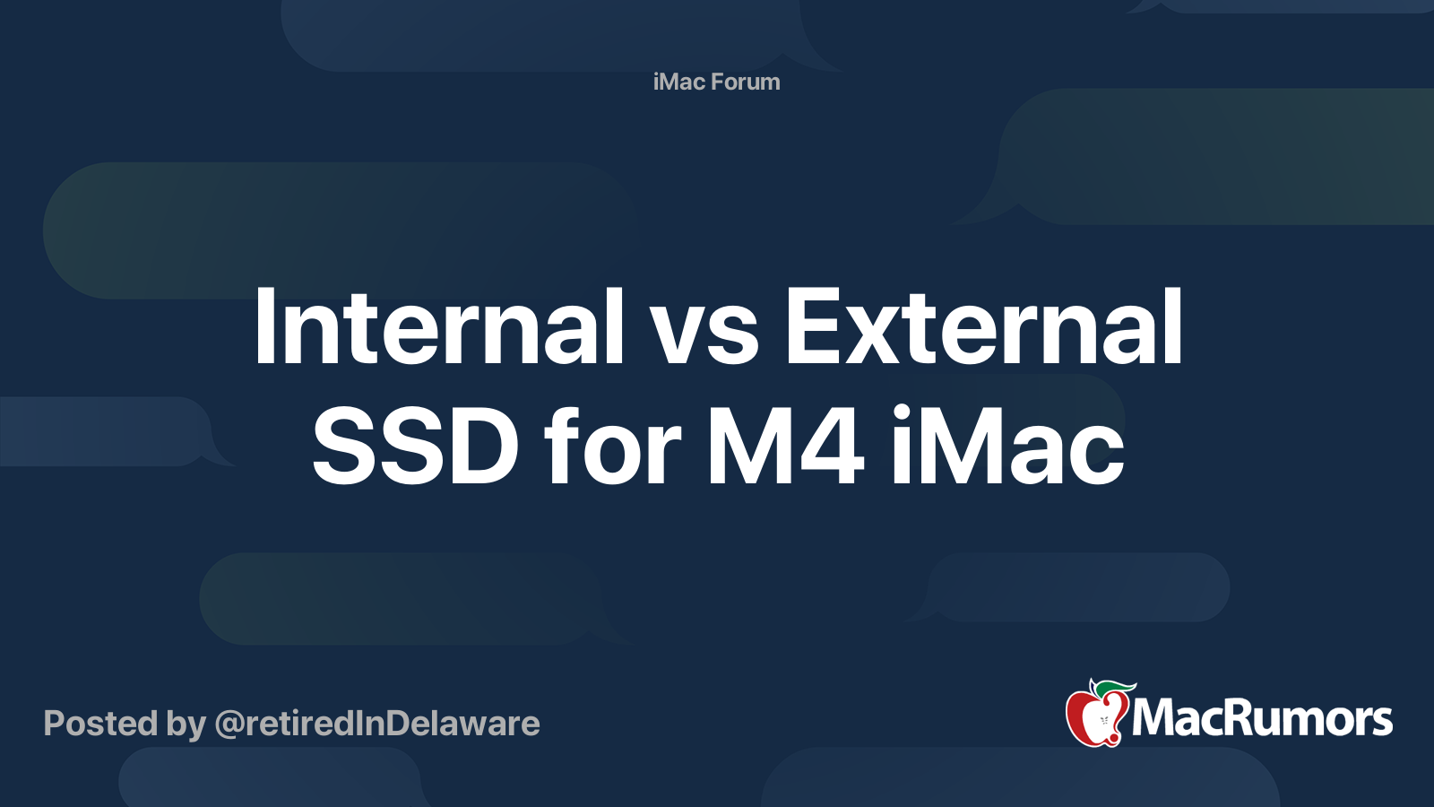 Internal vs External SSD for M4 iMac