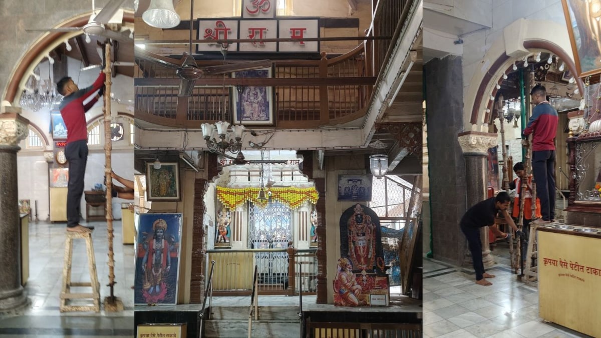 Mumbai: Metal Scaffolds Installed At Girgaon's Kalaram Temple After Metro Excavation Blamed For Cracks On Walls