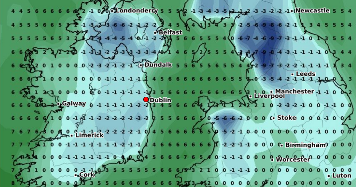 Ireland weather: Weather maps show which areas could get -6 degrees and snow within days