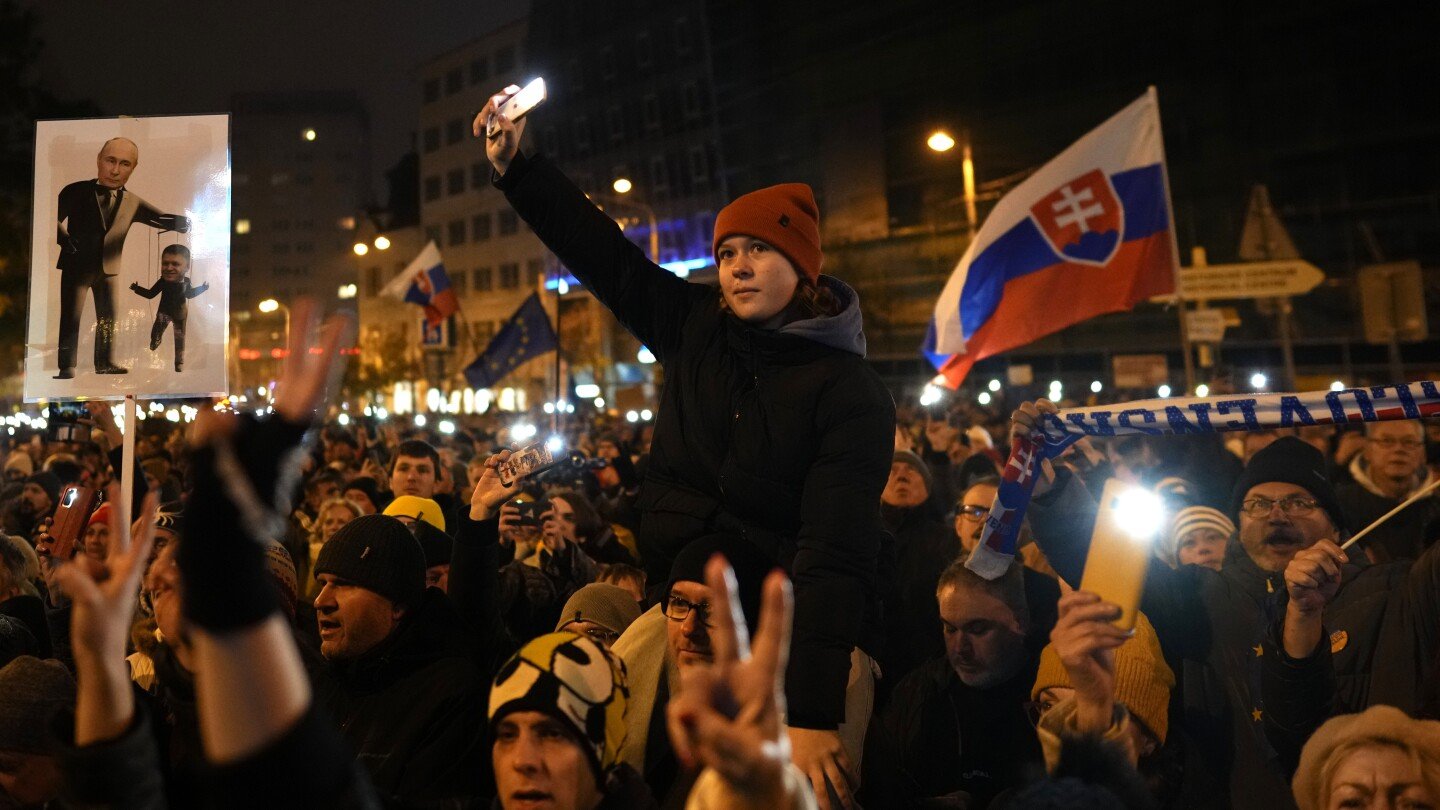 Slovak opposition rallies against the government of populist Prime Minister Robert Fico