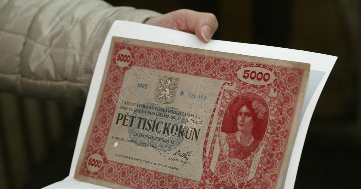 Czechoslovak 5000-crown note sells at auction for record-breaking 25.68 million crowns