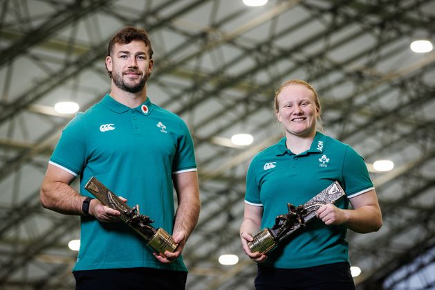 Caelan Doris and Aoife Wafer take home player of the year honours at Rugby Writers Awards