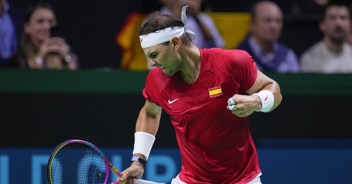 An emotional Rafael Nadal retires at the Davis Cup after he loses and Spain is eliminated