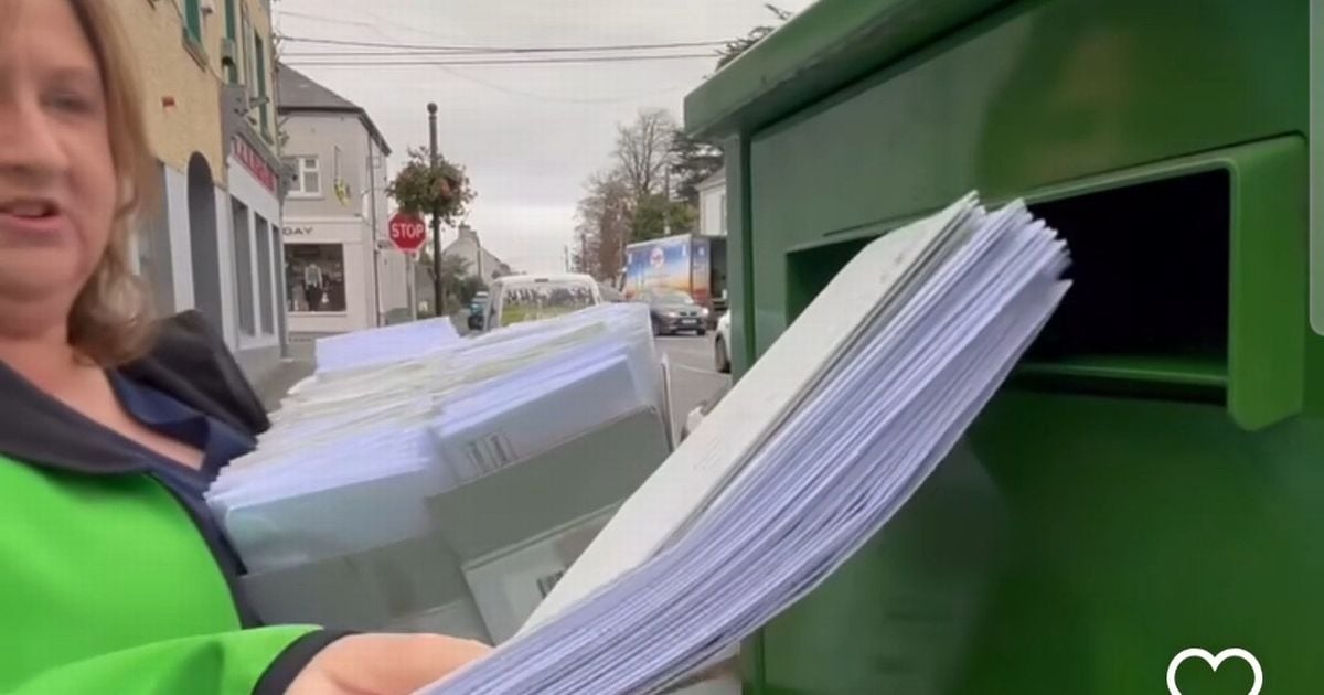 Minister to repay Oireachtas after video shows her stuffing postbox with prepaid envelopes