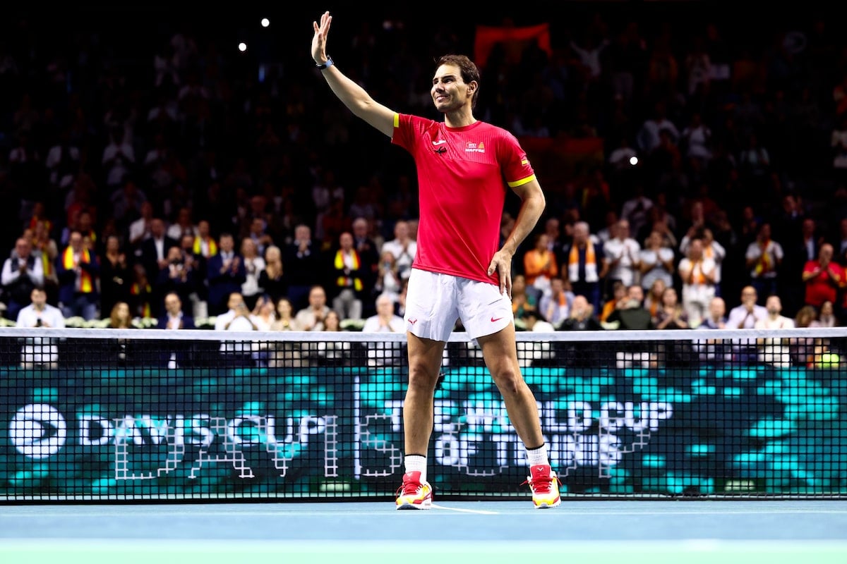 An emotional Rafael Nadal retires at the Davis Cup after he loses and Spain is eliminated