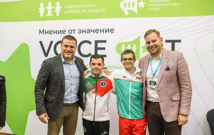 Gymnast with Down Syndrome Emilian Kostadinov, Federation of Adapted Physical Activity Chair Slav Petkov Take Part in Voice it 2024 Youth Forum