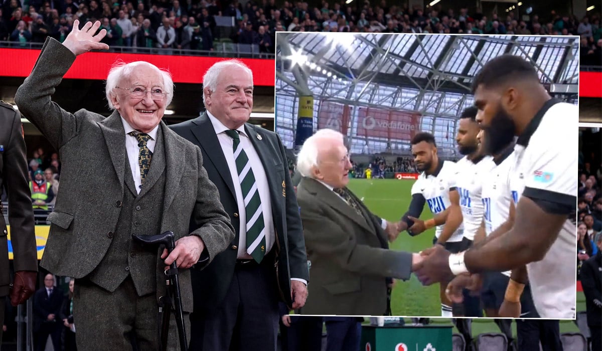 Fiji players praised for 'beautiful' gesture to President Michael D Higgins