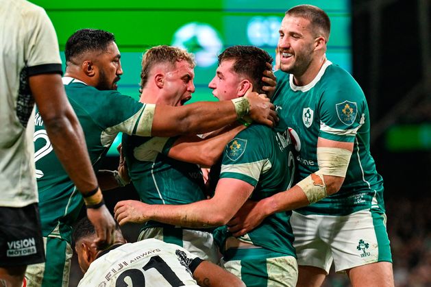 Rampant Ireland run in eight tries in convincing victory over Fiji 