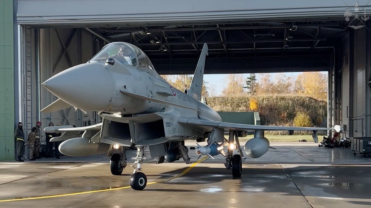 Italian Typhoons Deployed for NATO BAP Mission Perform First Air-to-Ground Activity