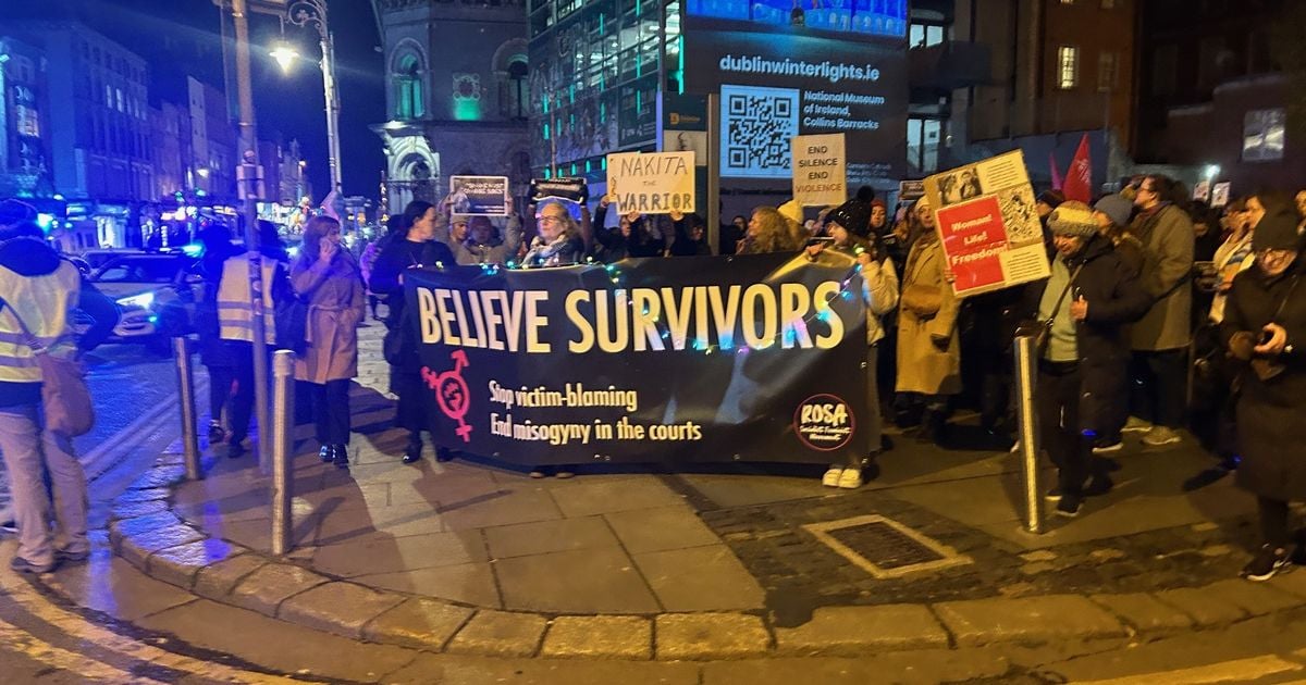 Women take to streets in solidarity with Nikita Hand after her claim win against Conor McGregor for damages in civil case