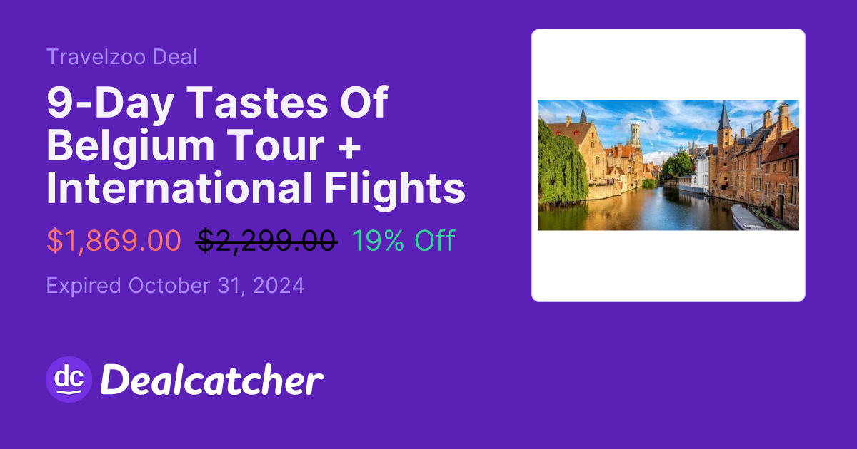 Travelzoo - 9-Day Tastes Of Belgium Tour + International Flights $1869