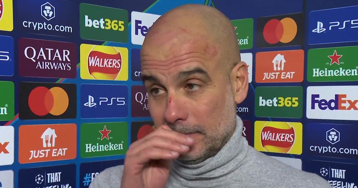 Fans rub salt into Pep Guardiola's wounds amid concerning facial injuries after Man City draw