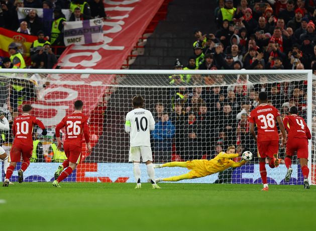 Caoimhin Kelleher saves Kylian Mbappe penalty as Liverpool close in Champions League last-16 with win over Real Madrid