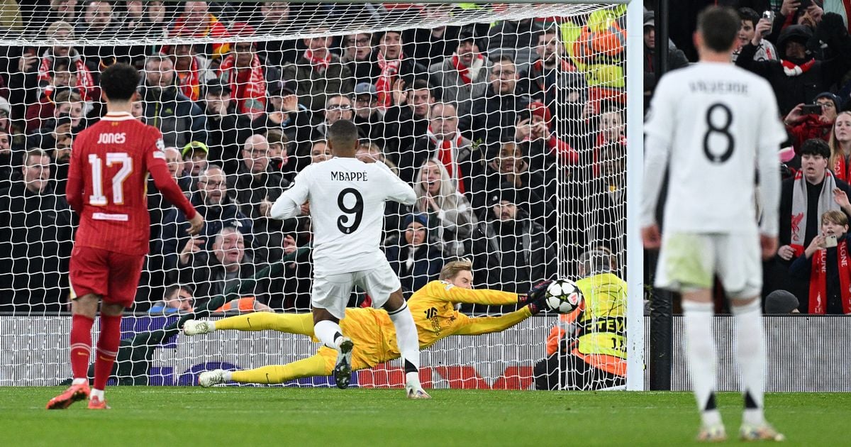 Ireland's Caoimhin Kelleher saves Kylian Mbappe penalty as Liverpool pile more misery on Real Madrid 