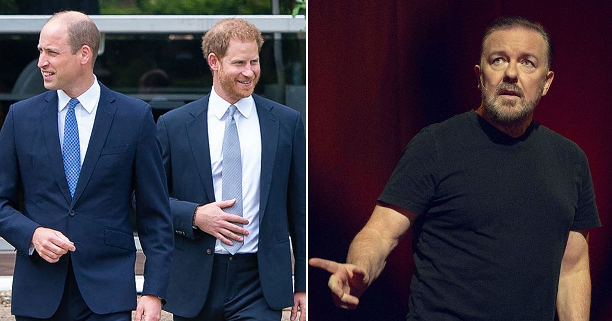 Ricky Gervais reveals 'unbelievable' behaviour of Prince William and Prince Harry at one of his shows