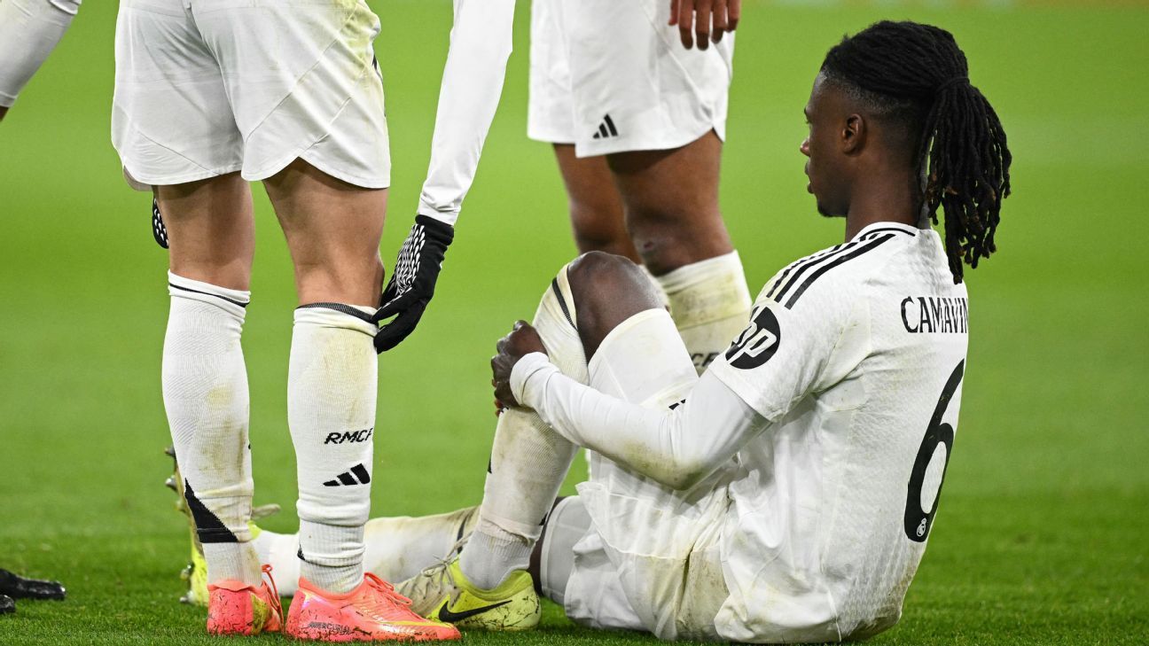 Real Madrid's Eduardo Camavinga out for three weeks