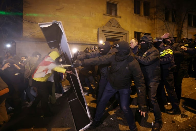 Georgia police arrest dozens in clashes with pro-EU protesters