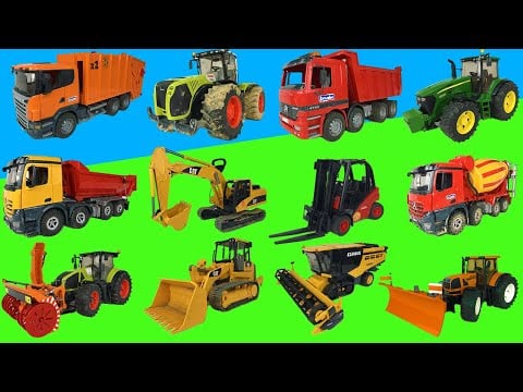 RC Bruder Tractors, Trucks, Excavators, Construction site vehicles! Working at the limit!