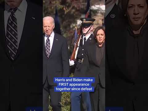 Kamala Harris and Joe Biden make FIRST appearance together since defeat