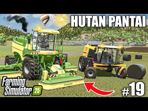 GRASS SILAGE Harvest w/ THE BIGGEST MOWER and BALER in FS25 | HUTAN PANTAI | Episode 19