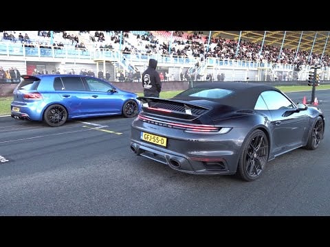 345HP Volkswagen Golf 6 R R20 2.0 TSI vs 1050HP Porsche 992 Turbo S ESMotor