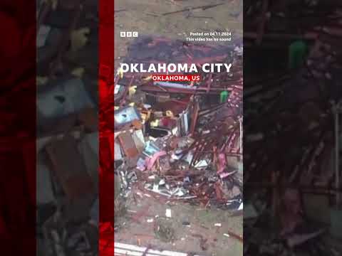 Aerial footage shows damage left by Oklahoma tornadoes. #Oklahoma #Tornadoes #BBCNews