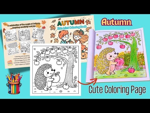 Hedgehog &amp; Apple Tree |Autumn Coloring Fun for Kids