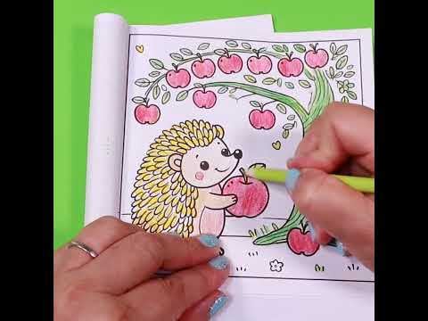 Hedgehog &amp; Apple Tree | Autumn Coloring Fun for Kids