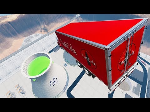 Beamng Drive - Car Jumps Into Nuclear Centrale 30