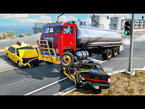 BEAMNG.DRIVE - Fuel Tanker Challenge: Aggressive Drive to the Refinery!