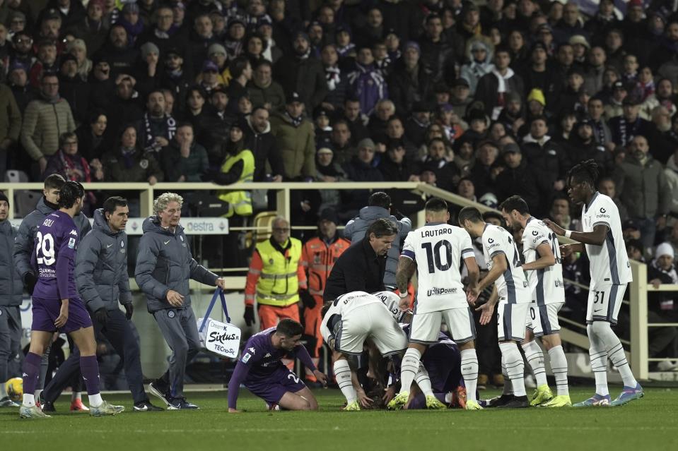 Fiorentina midfielder Edoardo Bove collapses during Serie A match